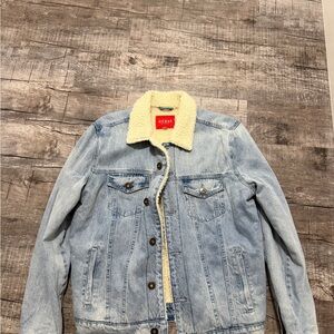 Guess Cream Sherpa Lined Jacket